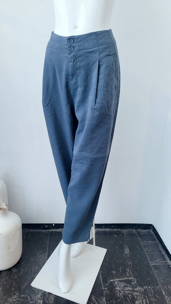 Hose in Leinenmix (petrolblau)