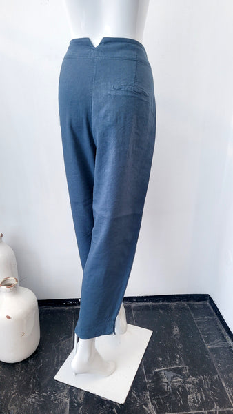 Hose in Leinenmix (petrolblau)
