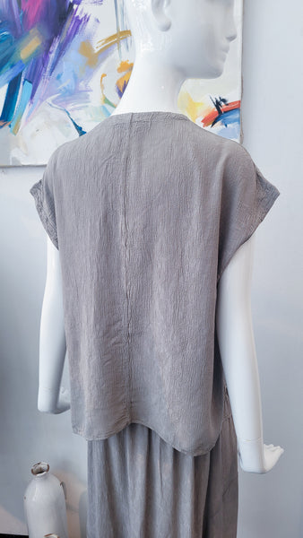 Weste gecrashte Viscose (hellgrün/taupe)