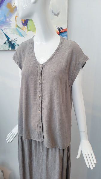 Weste gecrashte Viscose (hellgrün/taupe)