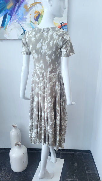 Hightech Kleid (khaki-weiß)(-30%)