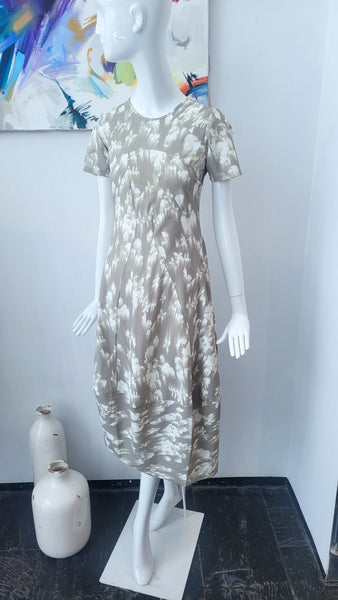Hightech Kleid (khaki-weiß)(-30%)