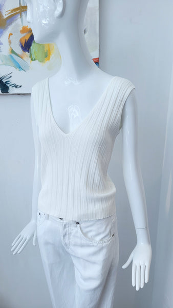 Top Rippenstrick (weiß)(-30%)