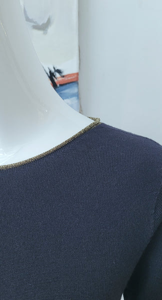 Pulli mit Goldrand (d. blau)