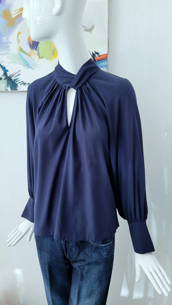 Seidenbluse (dunkelblau)
