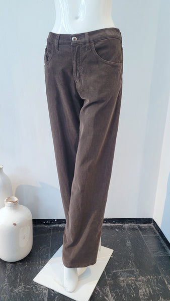 Feincordhose, weites Bein (braun)