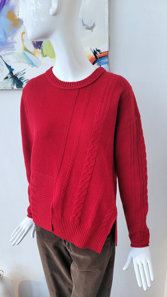 Pulli Patchwork overs. (rot)