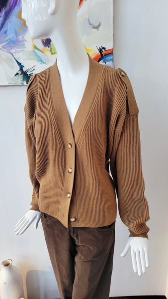 Cardigan mit Details overs. (d. camel)