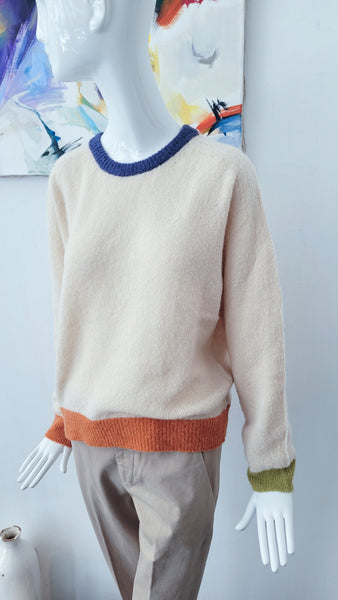 Pulli mit Details (creme)
