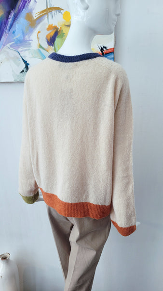 Pulli mit Details (creme)