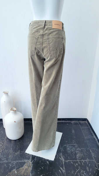 Feincordhose mit Schlag (salbeigrün)