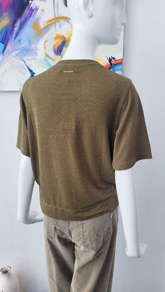 Shirt overs. mit Lurex (khaki)