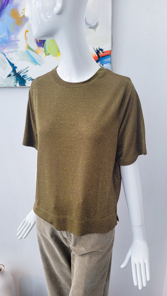 Shirt overs. mit Lurex (khaki)