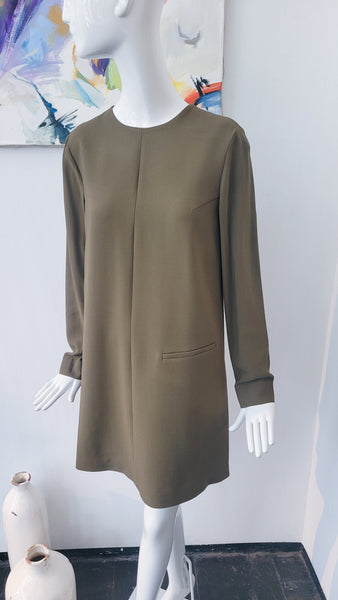 Kleid A-Linie mit Rückenfalte (khaki)