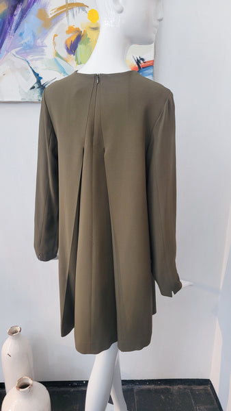Kleid A-Linie mit Rückenfalte (khaki)