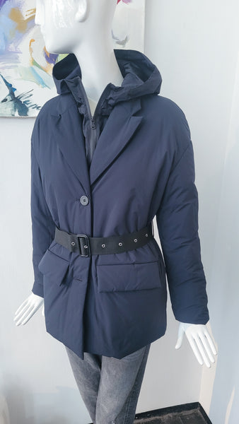 Jacke gefüt. mit Kapuzeneinsatz (marine)