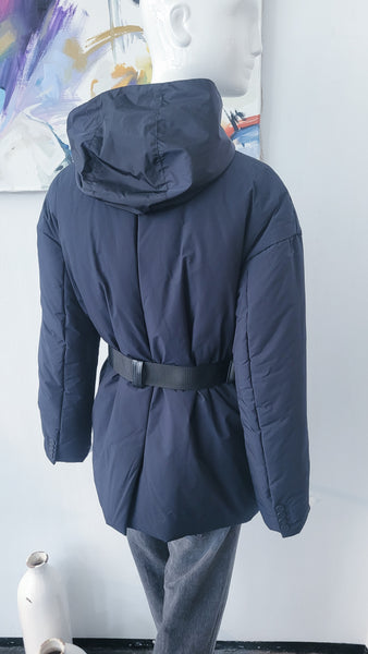 Jacke gefüt. mit Kapuzeneinsatz (marine)