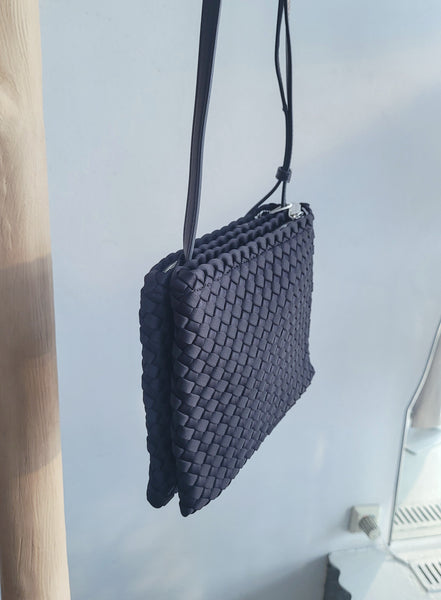 Tasche mit Doppelfächern & Gurt, waschbar (schwarz)