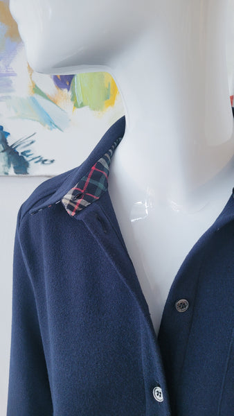 Kleid Patchw. in 3 Stoffen (blau)