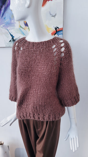 Pulli handgestrickt (Zimt/Schoko))