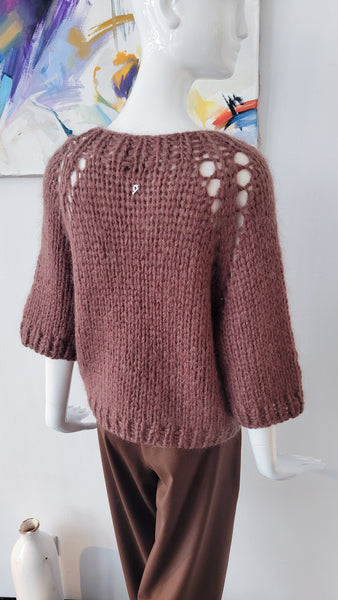 Pulli handgestrickt (Zimt/Schoko))