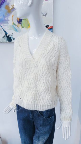 Pulli in Ajour grossmaschig (ecru)