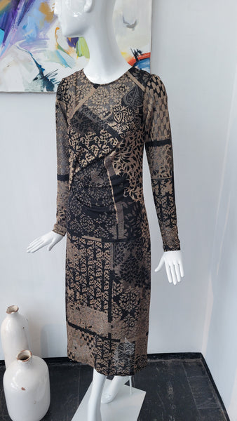 Kleid mit Unterkleid mit Lurex