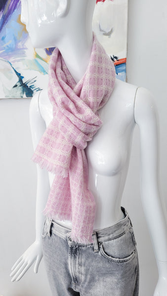 Kaschmirschal (pink/weiß)