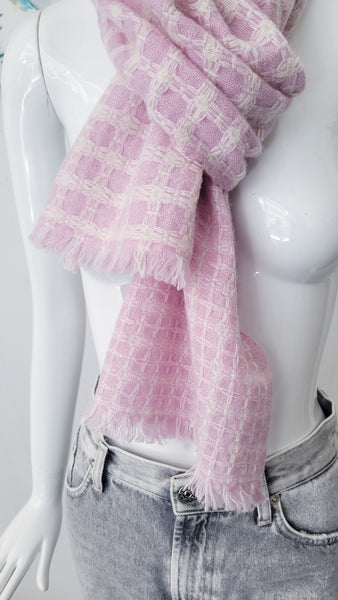 Kaschmirschal (pink/weiß)