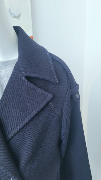 Jacke mit Steppnaht,  asymm.  overs. (dunkelblau)