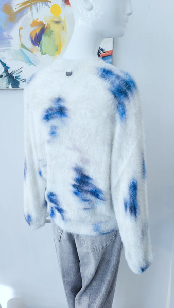 Pulli sehr flauschig (kreide/blau)