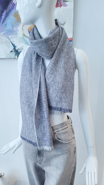 Kaschmirmix-Schal mit Pailletten (blau meliert)