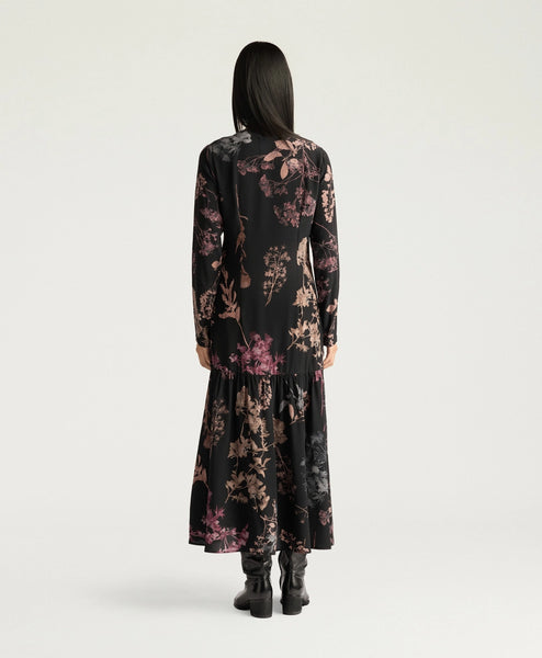 Seidenkleid mit Voilant (d.braun)