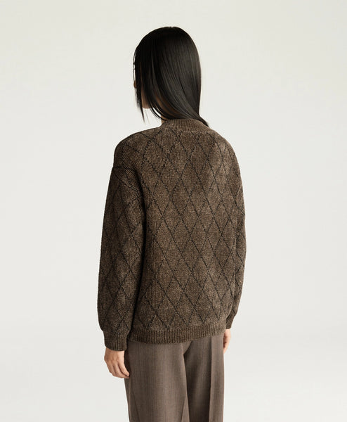 Pulli Diamant mit Lurex (braun)