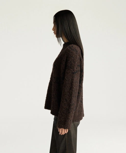 Pulli Intarsien mit Lurex (braun/Kupfer)