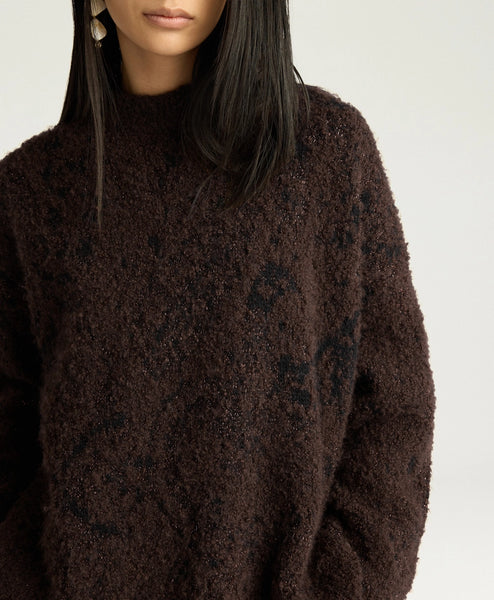 Pulli Intarsien mit Lurex (braun/Kupfer)