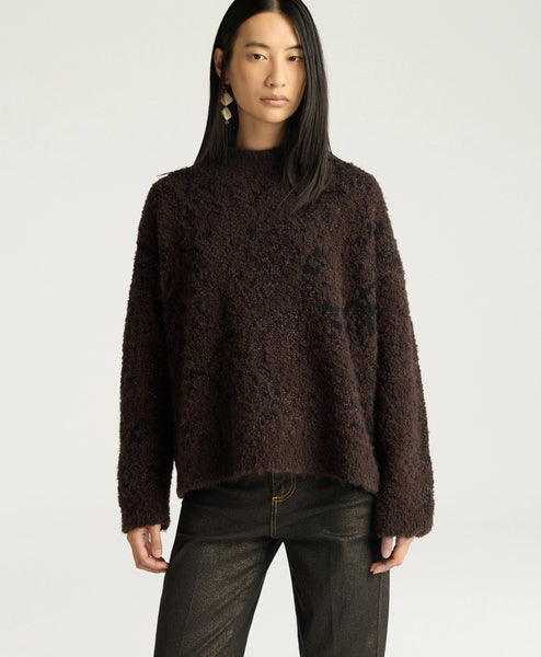 Pulli Intarsien mit Lurex (braun/Kupfer)