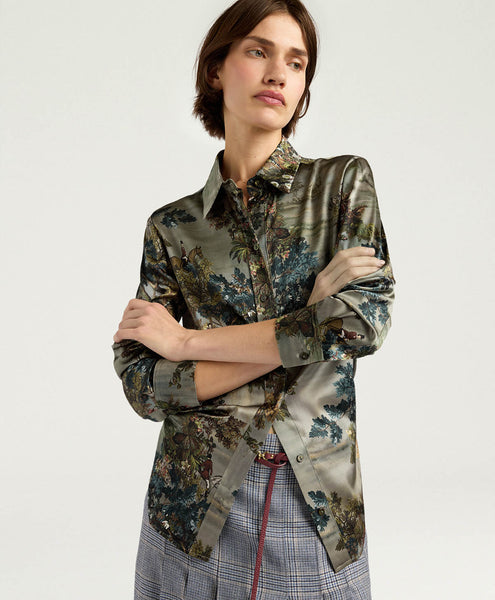 Seidenbluse m.weiten Ärmel