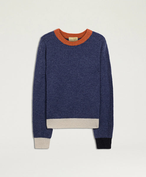 Pulli mit Details (blau meliert)
