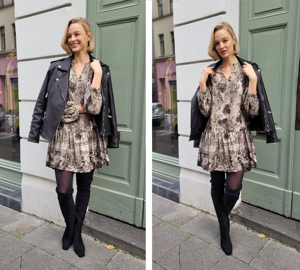 Kleid in Print Toile de Jouy-Art (d.khaki)