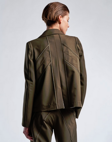 Hightech-Blazer mit Patchwork-Details (khaki)