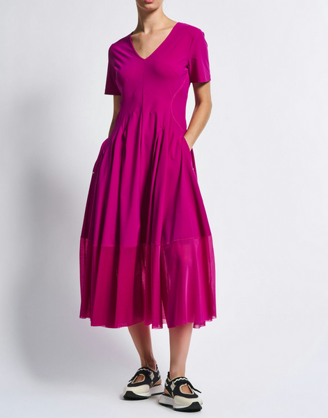 Kleid im High-Techstoff, fuchsia