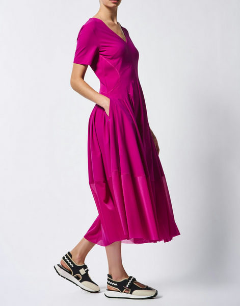 Kleid im High-Techstoff, fuchsia