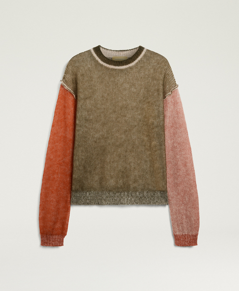 Pulli Patchwork (khaki/rot)