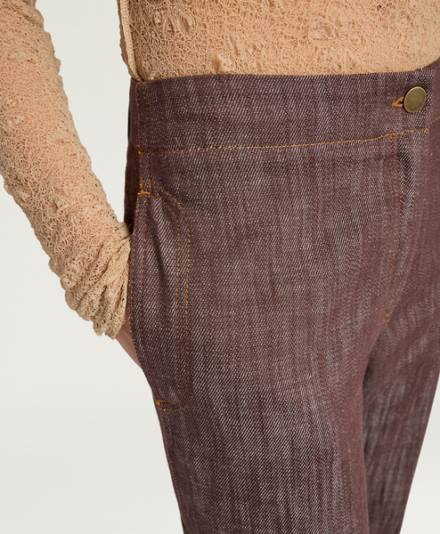 Hose mit Schlag (braun/nat.)