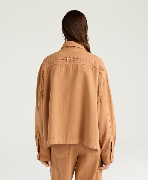 Hemdjacke mit aufwendiger Stickerei, overs.