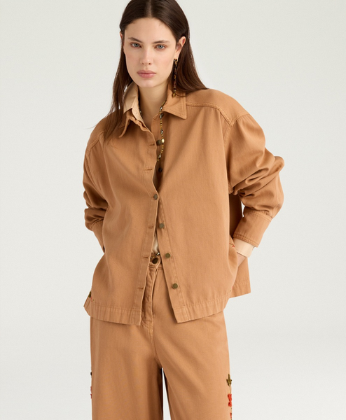 Hemdjacke mit aufwendiger Stickerei, overs.
