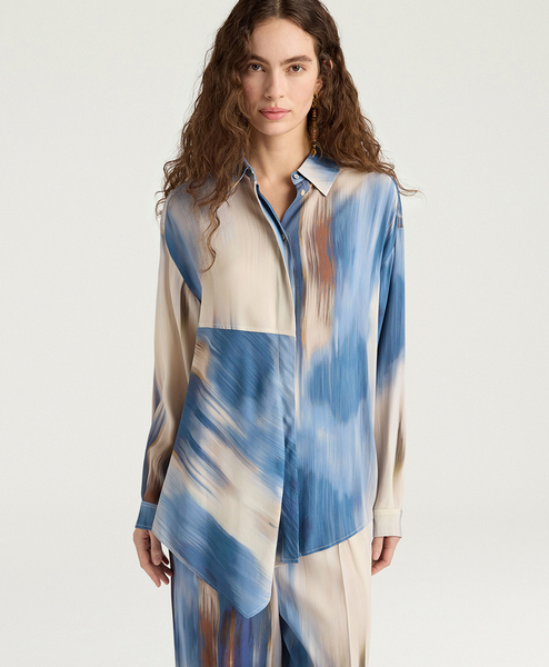 Bluse in raf. Schnitt, overs.