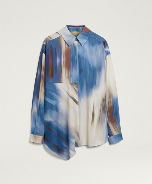 Bluse in raf. Schnitt, overs.