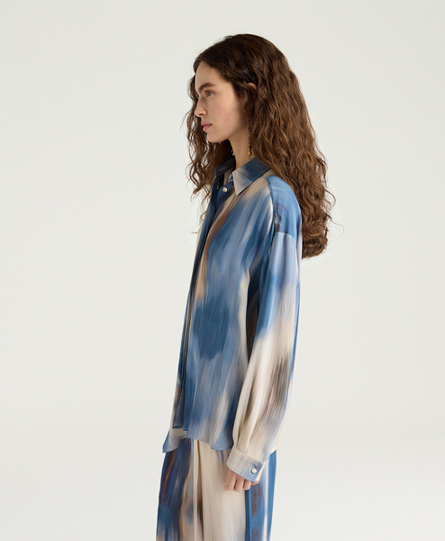 Bluse in raf. Schnitt, overs.